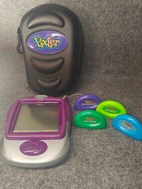 Pixter Plus Console Mattel 2002 w/ 4 Games & Case Works Preowned